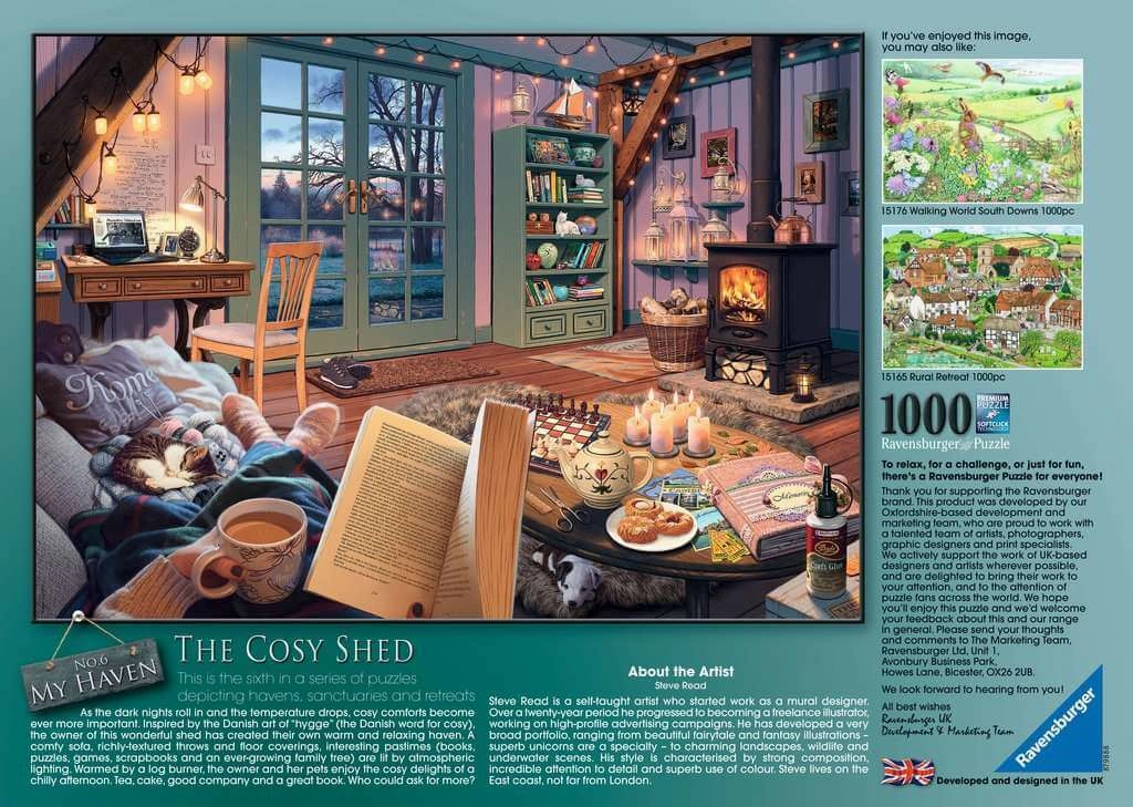 Ravensburger My Haven No. 6 The Cosy Shed 1000 Piece Jigsaw Ages 14 