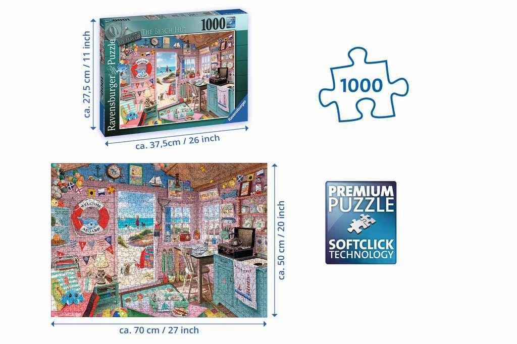 Ravensburger My Haven No.7 The Beach Hut 1000 Piece Jigsaw for Age 14 