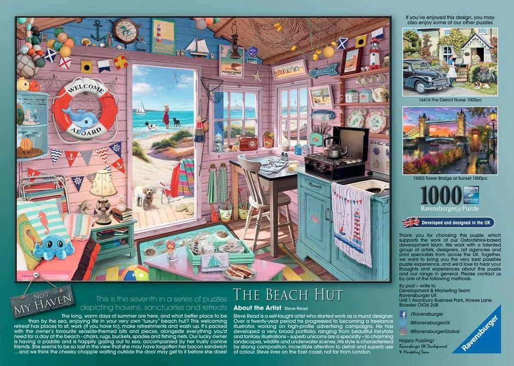 Ravensburger My Haven No.7 The Beach Hut 1000 Piece Jigsaw for Age 14 