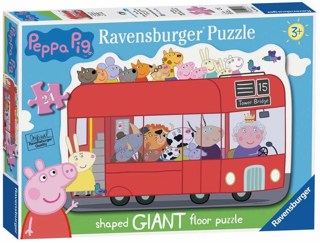 Ravensburger Peppa Pig London Bus 24PC Shaped Giant Floor Puzzle Age 3 