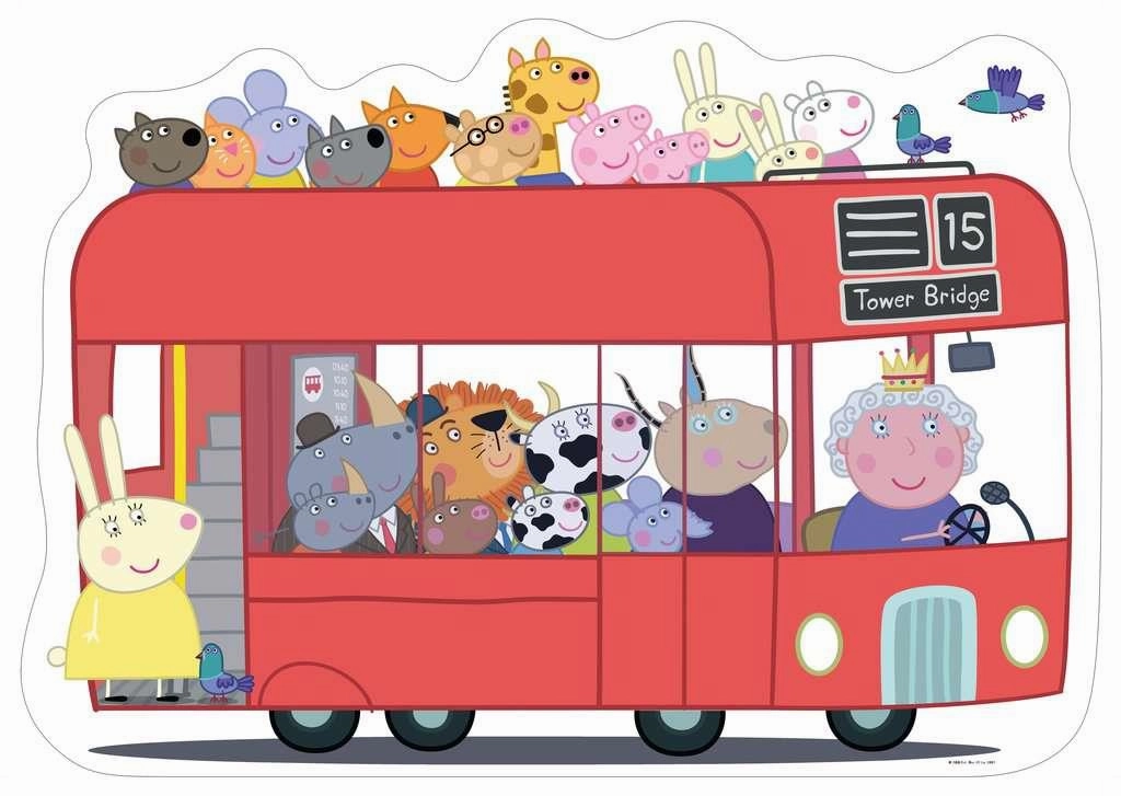 Ravensburger Peppa Pig London Bus 24PC Shaped Giant Floor Puzzle Age 3 