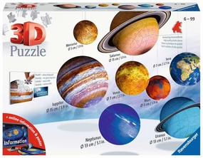 Ravensburger Planetary Solar System 540 PC 3D Globe Jigsaw for Ages 6 