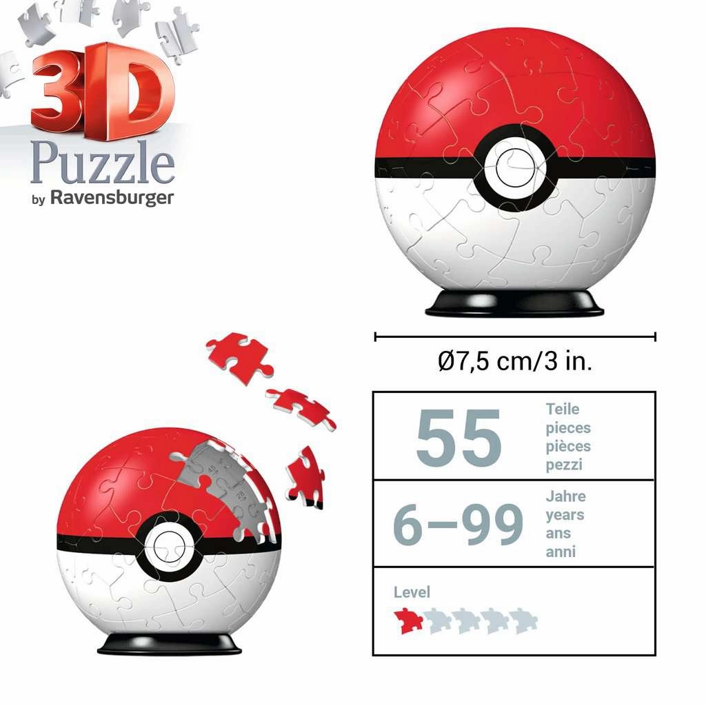 Ravensburger Pokemon Pok Ball 55 Piece 3D Jigsaw Puzzle for Ages 6 