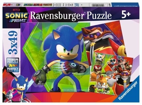 Ravensburger Sonic Prime 3 x 49 Piece Jigsaw Puzzles for Ages 5 and Up