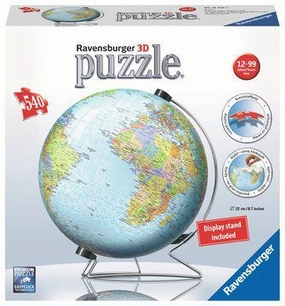 Ravensburger The Earth 550 PC 3D Globe Puzzle on V-Stand for Ages 10 