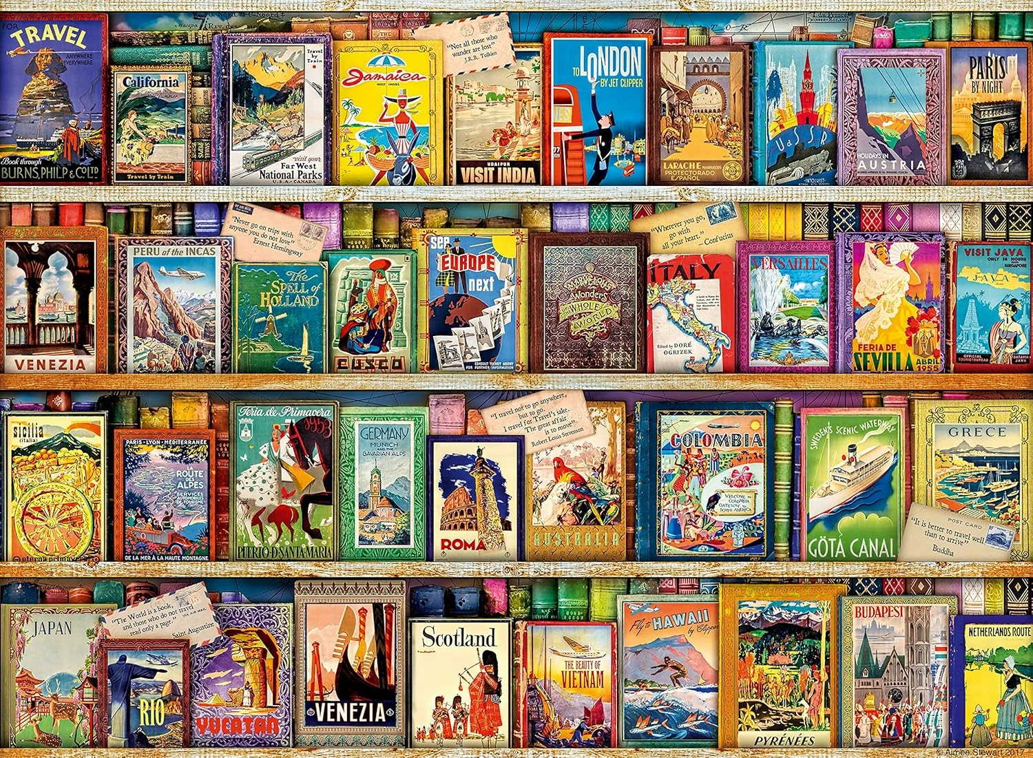 Ravensburger  Vintage Travel Guides 500 Piece Jigsaw for Ages 10 & Up