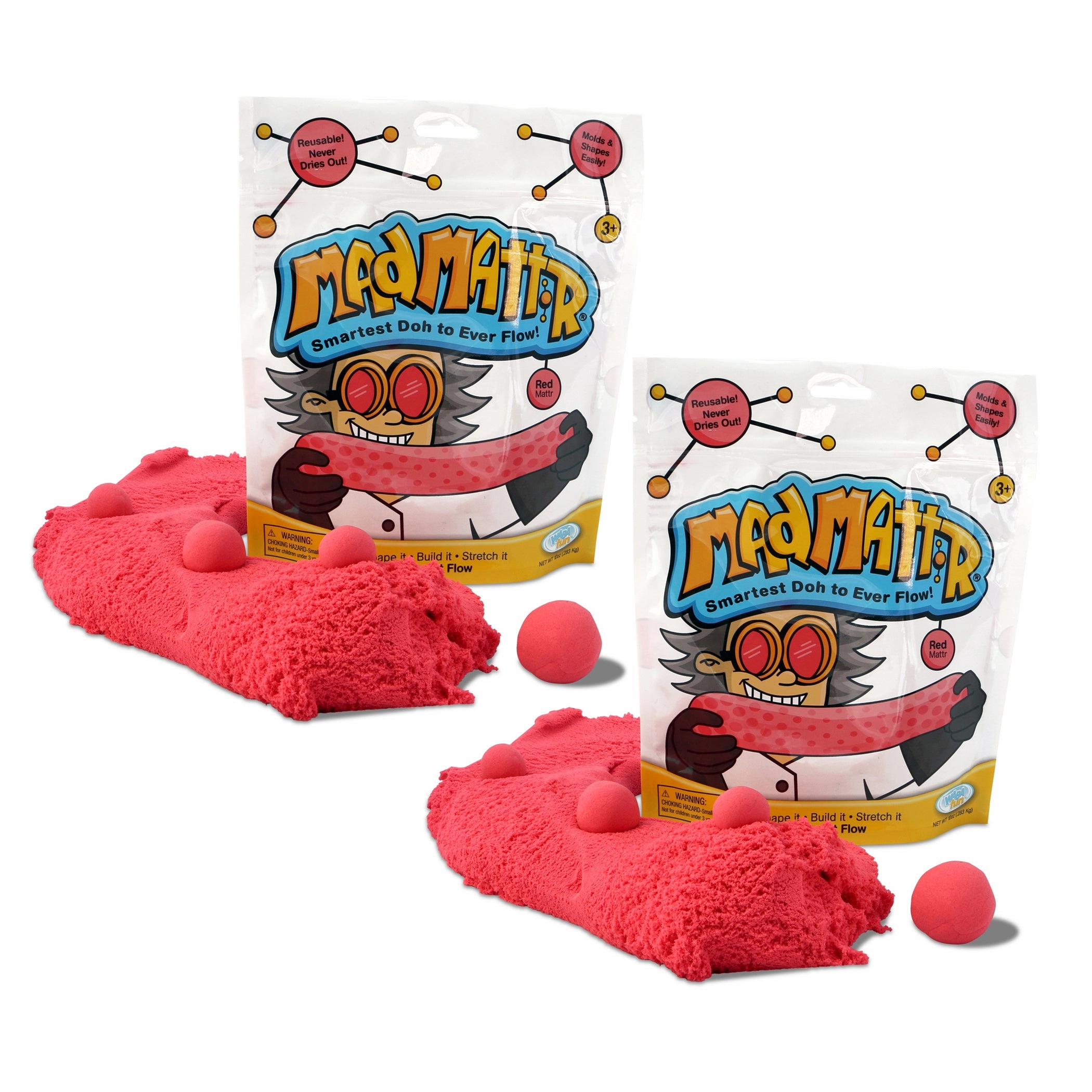 Relevant Play Mad Mattr Creativity Dough - Red, 20 oz Total (2 Packs)