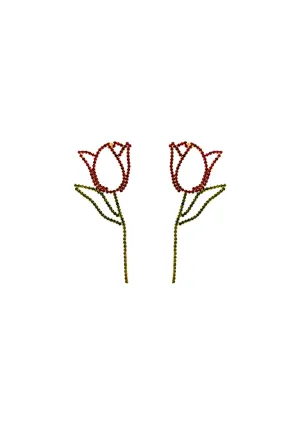 Rhinestone Tulips - Red