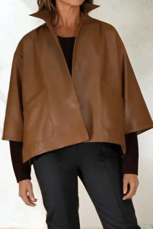 RIMINI LEATHER JACKET IN CAMEL