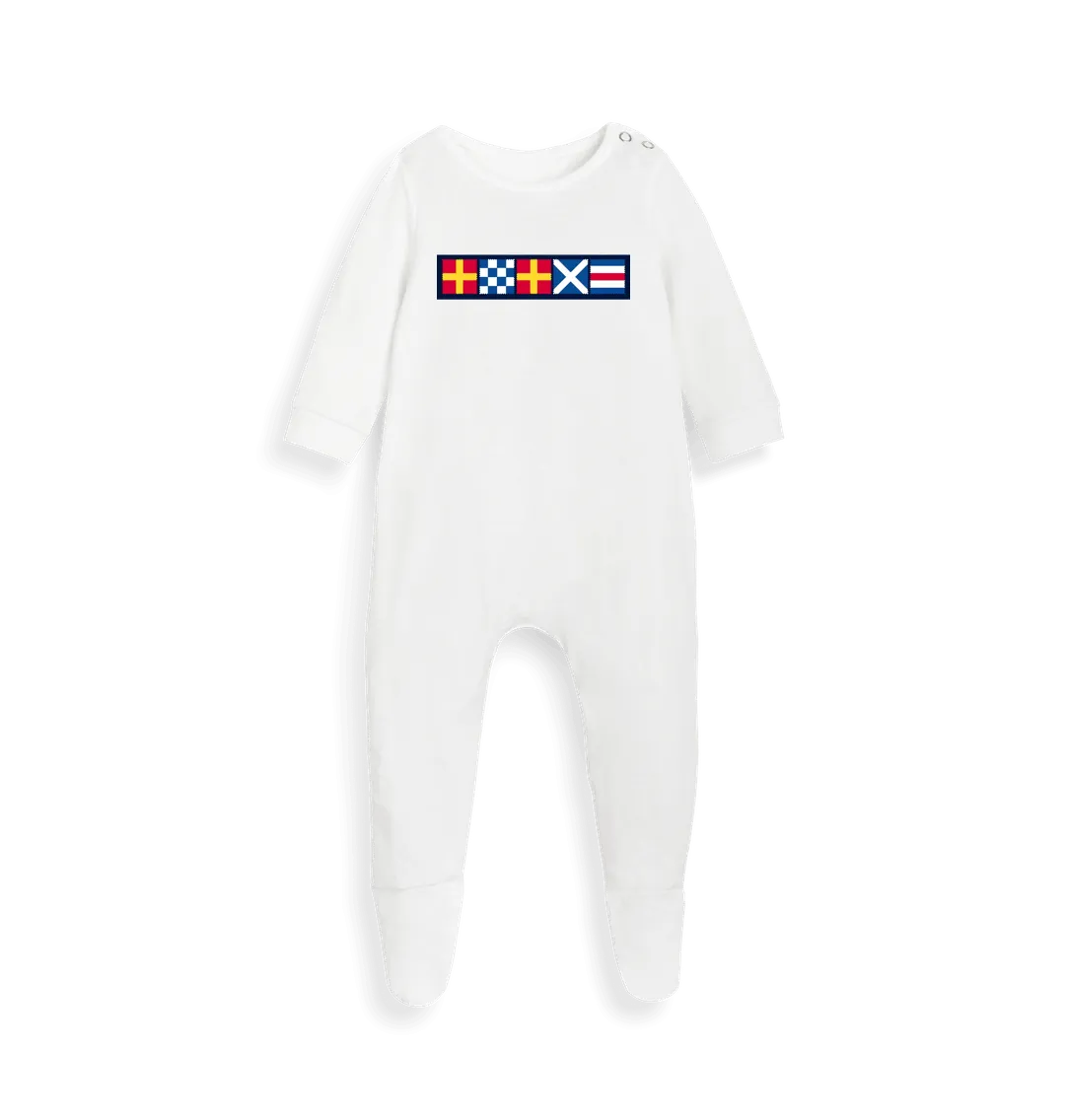 R.N.R.M.C Flag Logo Baby Sleepsuit