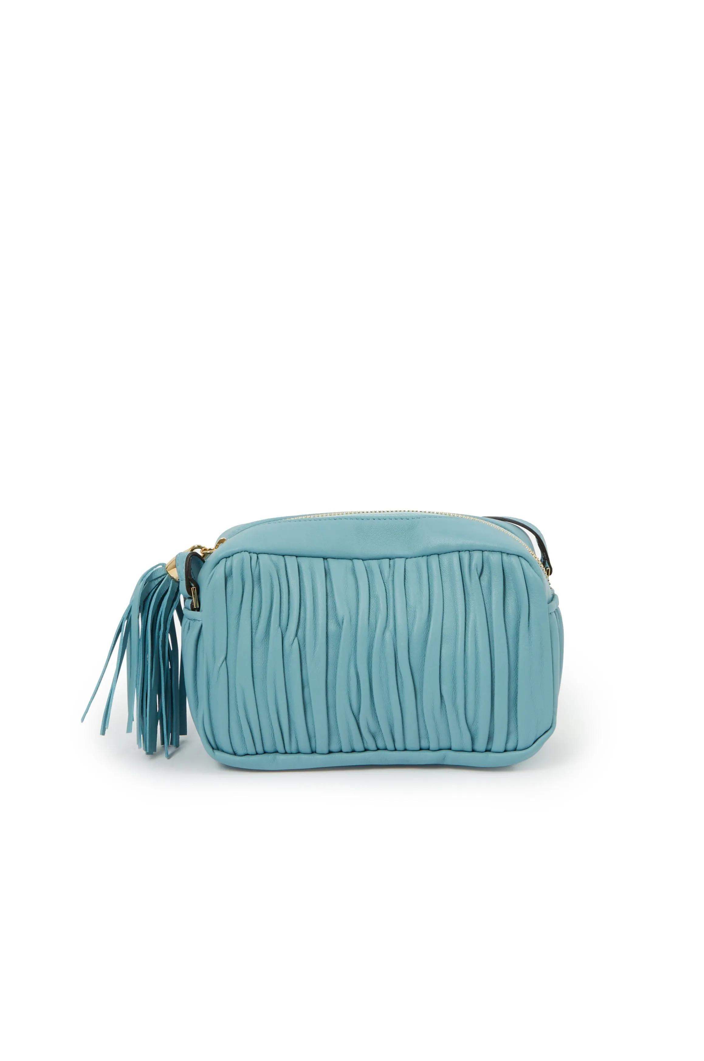 ROSA ZIP TASSEL CLUTCH IN ITALIAN LEATHER