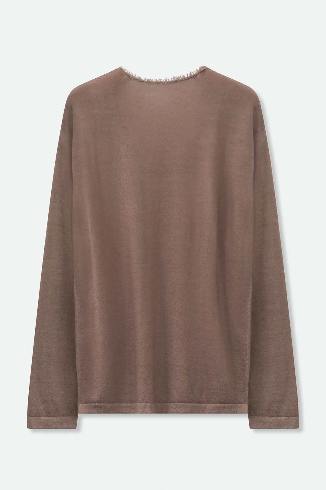 ROWAN OVAL V FRINGE NECK IN HAND-DYED CASHMERE