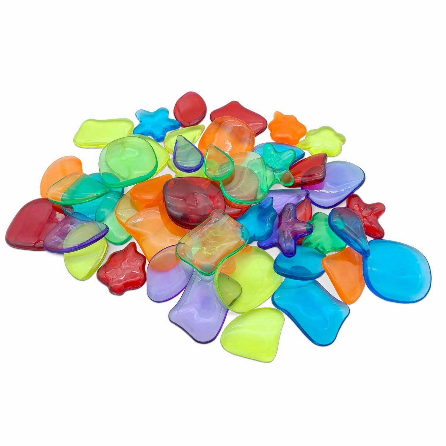 Roylco STEAM Light Learning Rocks - Translucent Color & Shape Play Kit