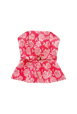 Run for the Roses Belted Bustier - Coral