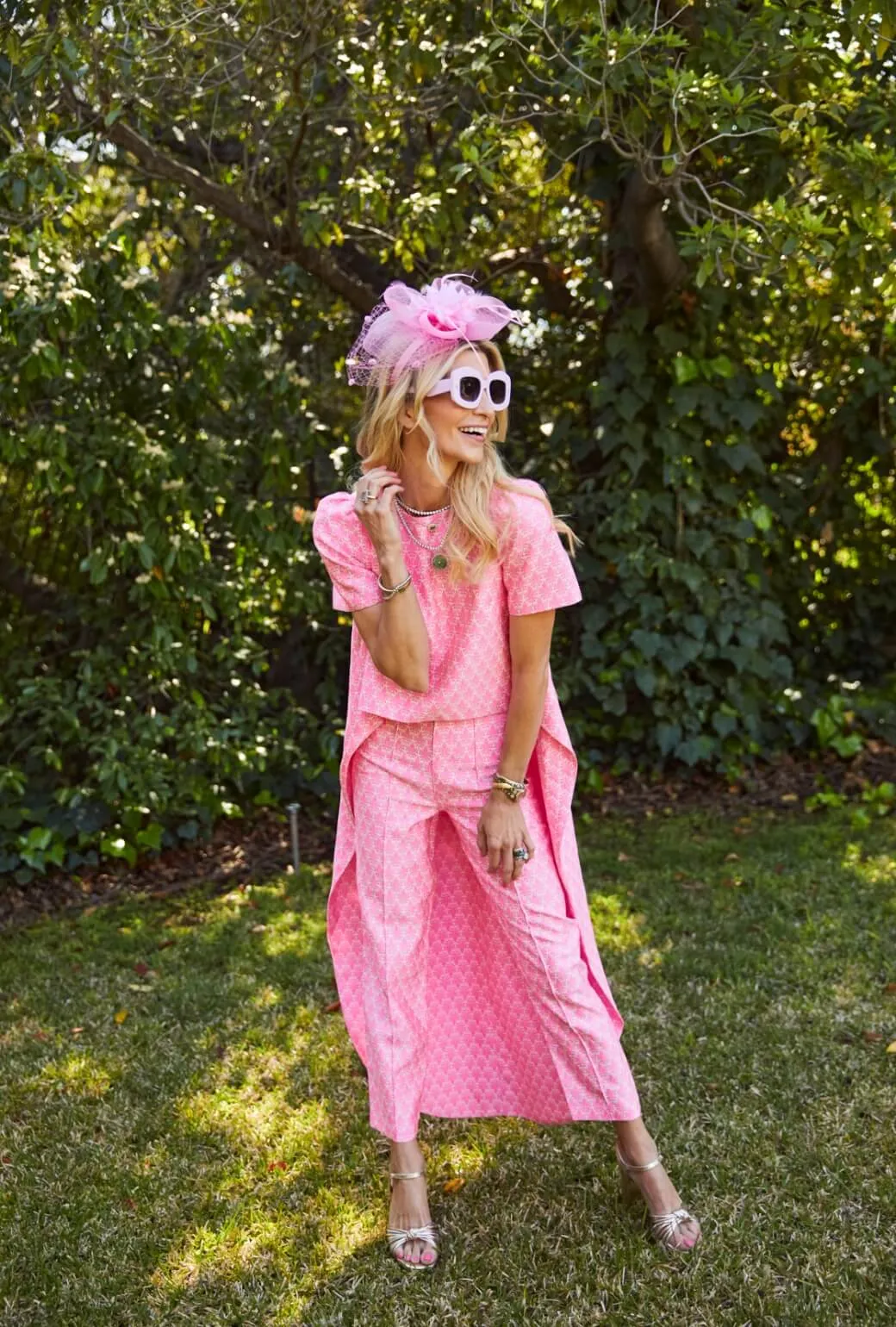 Run for the Roses Cropped Cigar Pant - Pink Damask