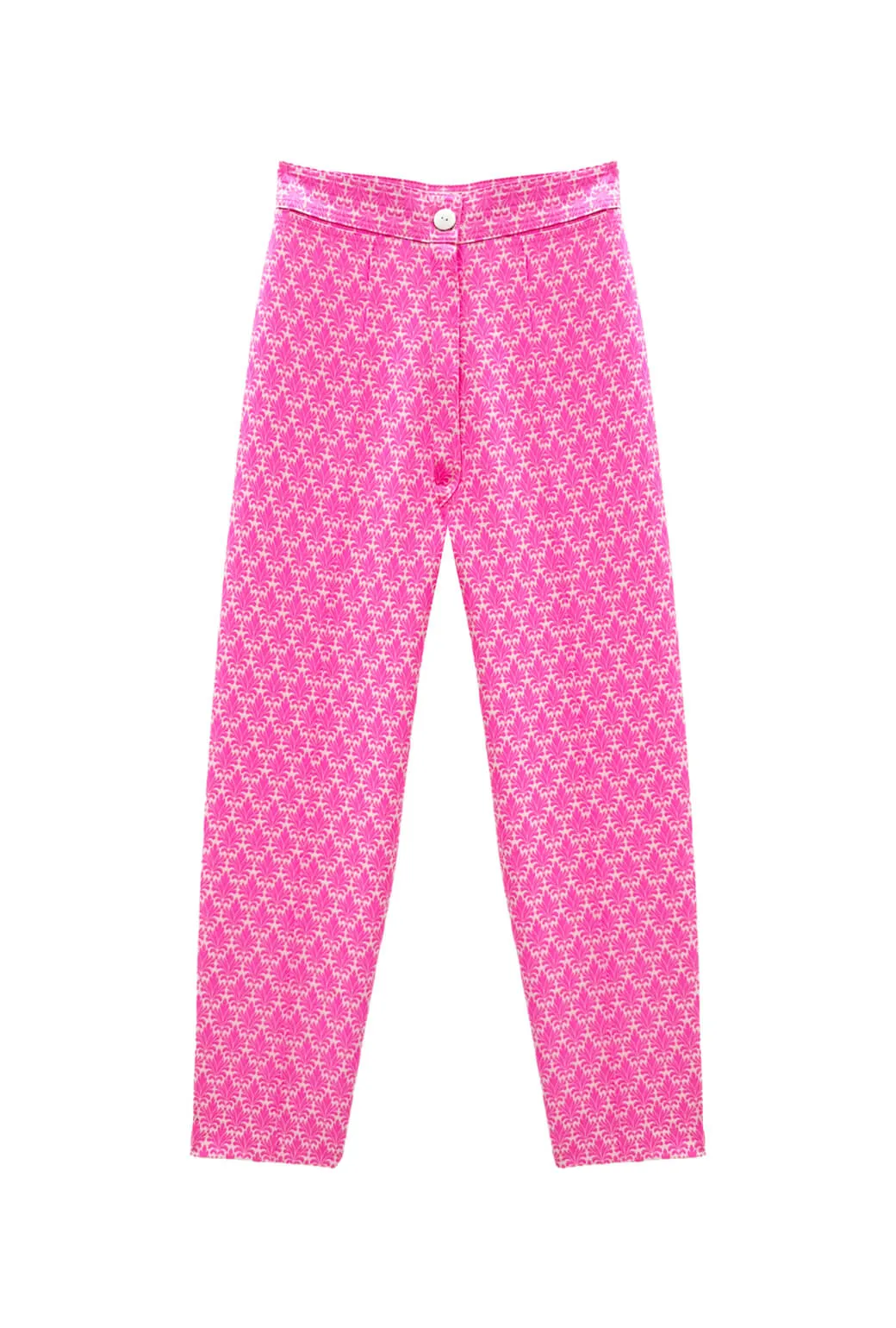Run for the Roses Cropped Cigar Pant - Pink Damask