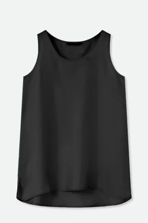 SABINA SILK TWILL TANK TOP IN BLACK