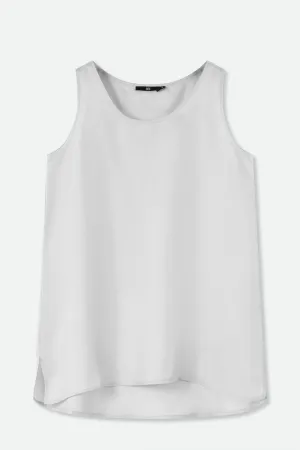 SABINA SILK TWILL TANK TOP IN SILVER