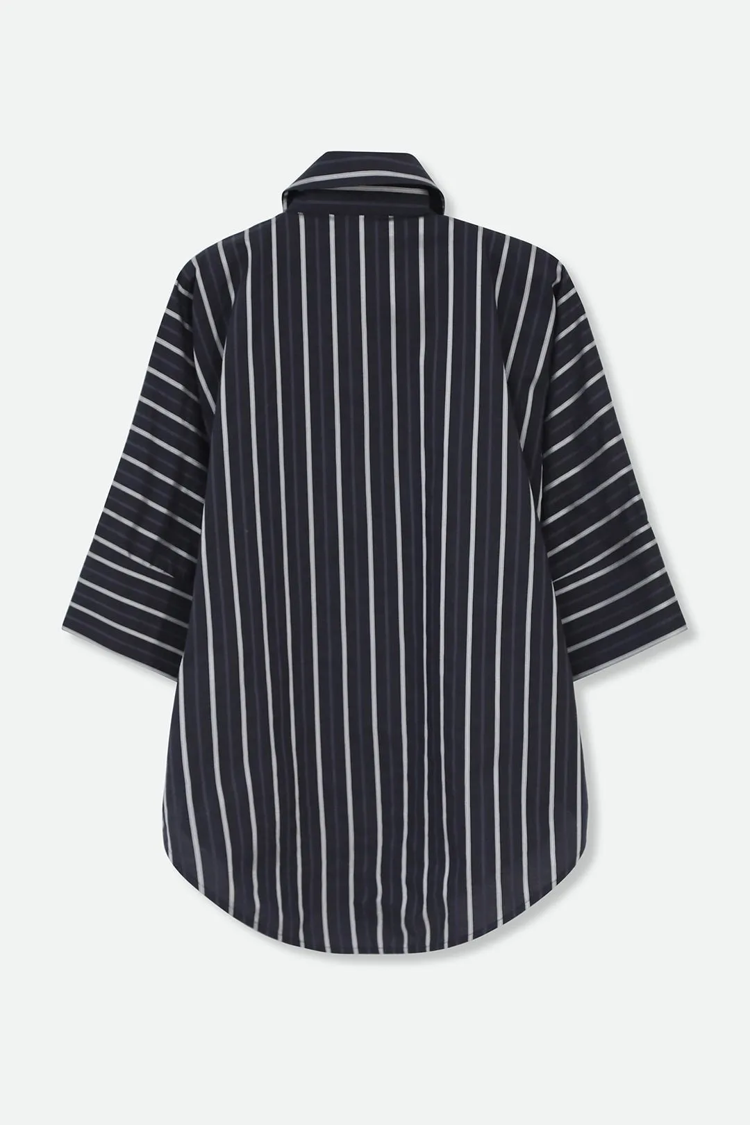 SAHANA DOLMAN IN ITALIAN COTTON BLACK STRIPE JACQUARD