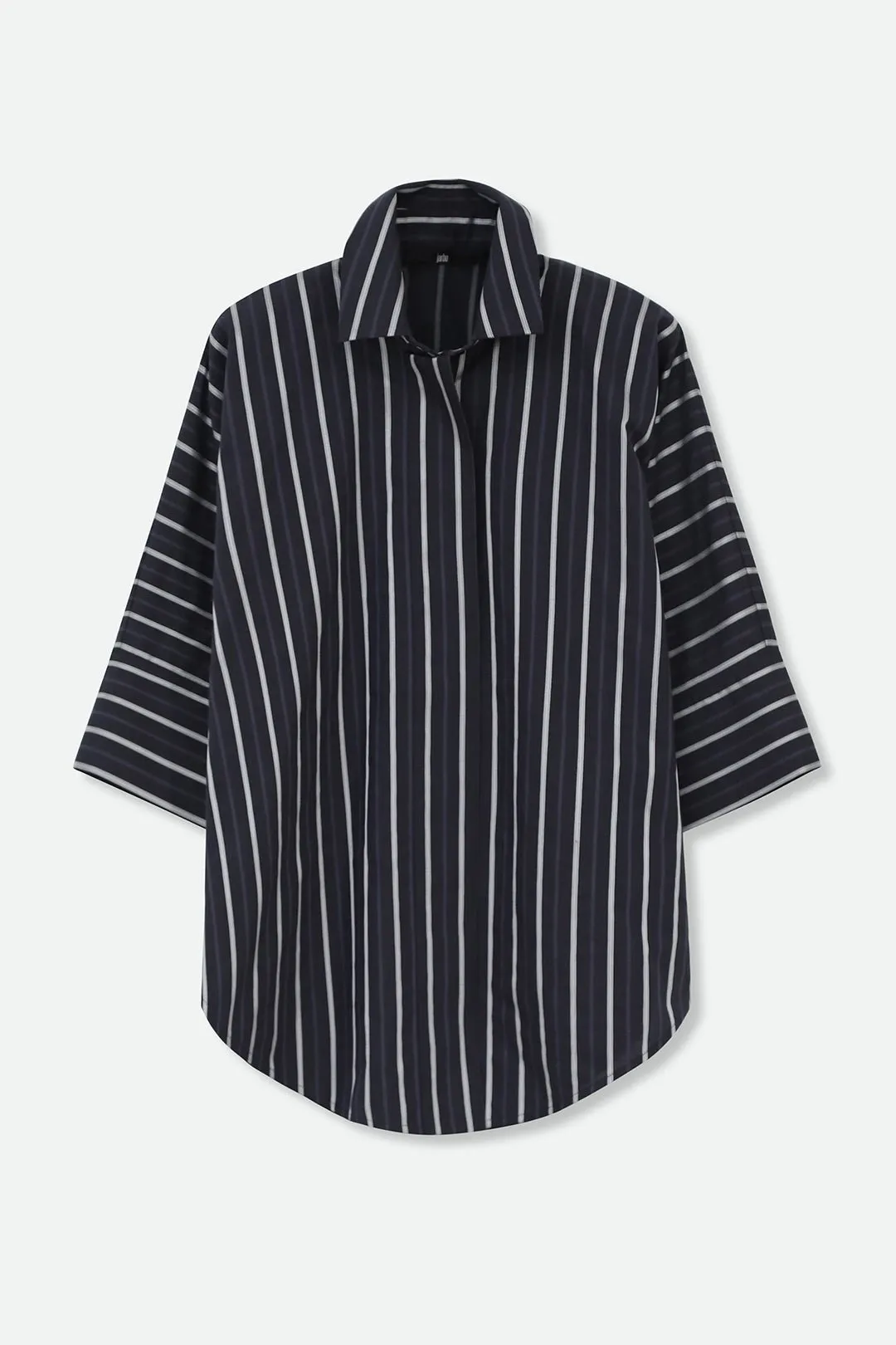 SAHANA DOLMAN IN ITALIAN COTTON BLACK STRIPE JACQUARD