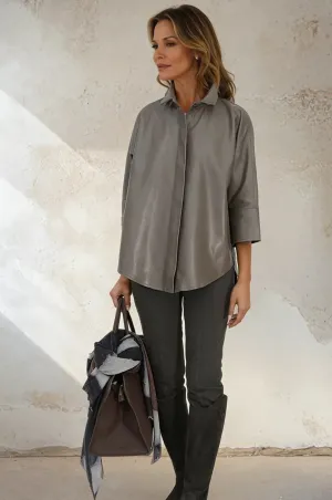 SAHANA DOLMAN IN TAUPE LEATHER