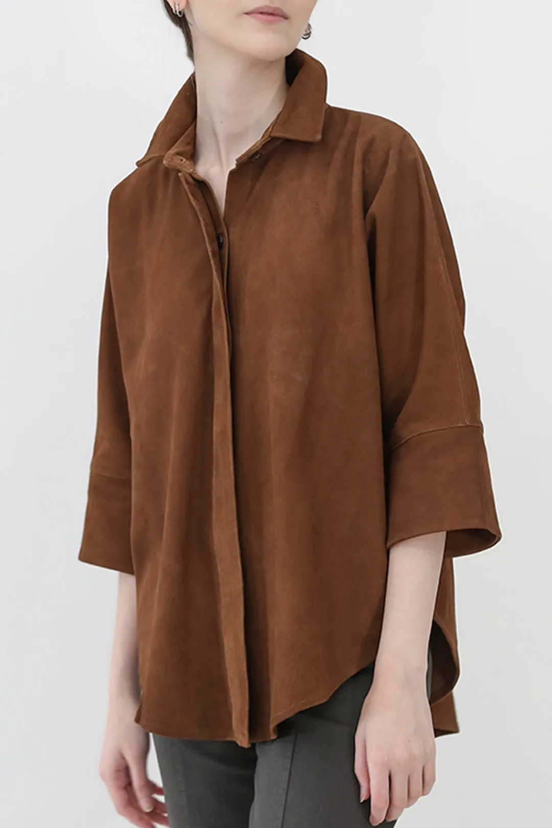 SAHANA DOLMAN IN TOBACCO SADDLE SUEDE