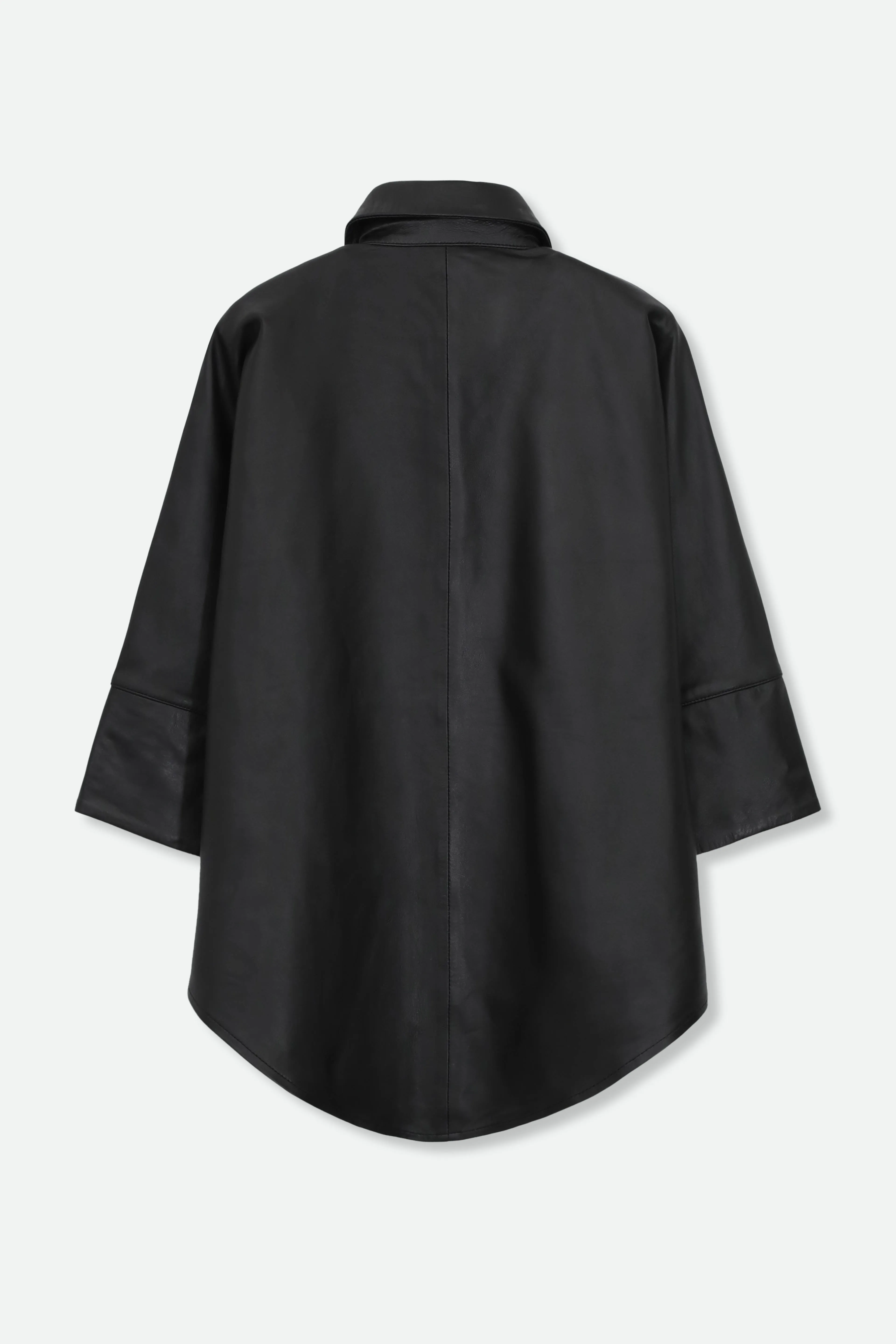 SAHANA DOLMAN LEATHER JACKET IN BLACK