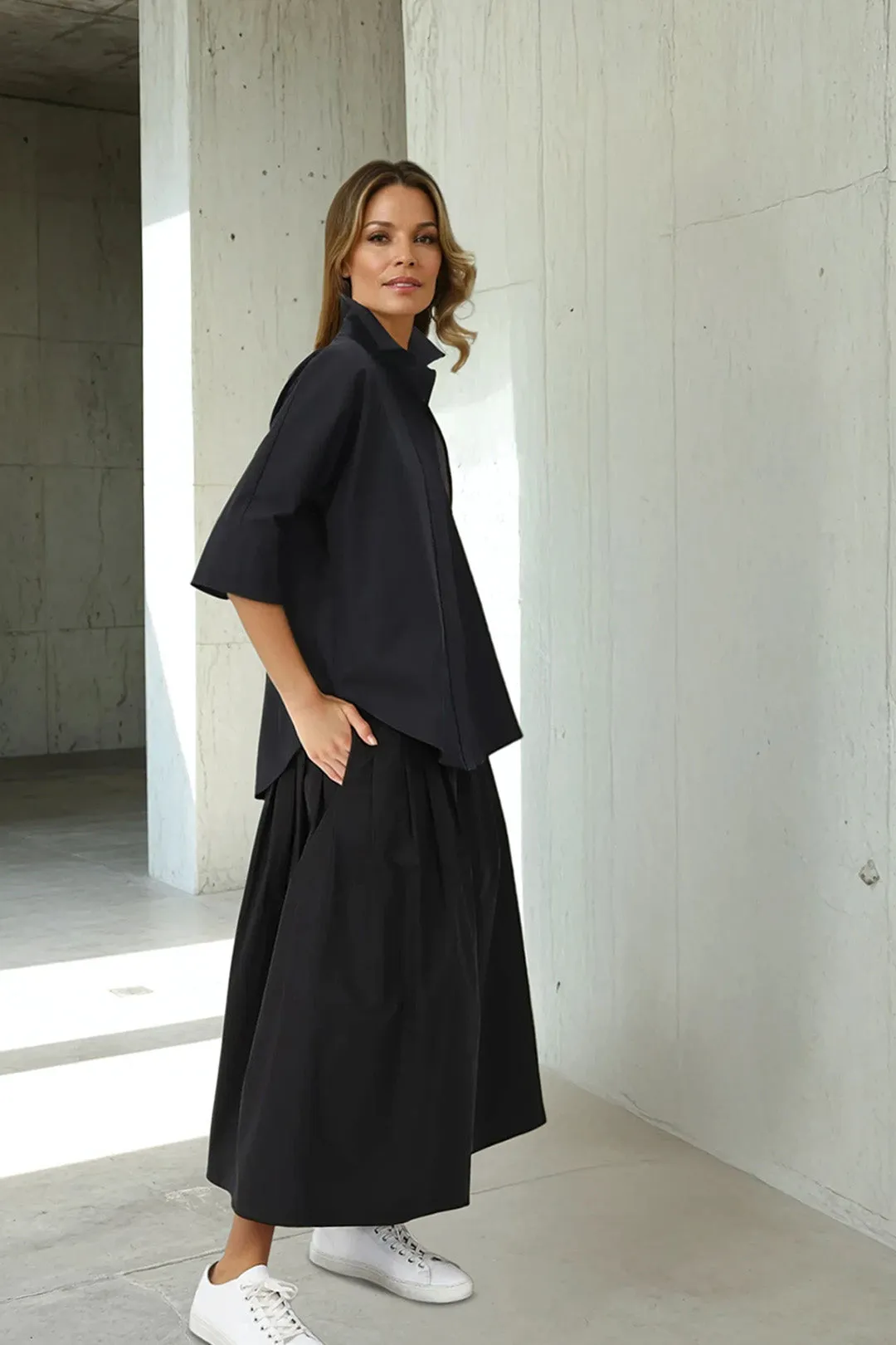 SAHANA DOLMAN SHIRT IN COTTON POPLIN