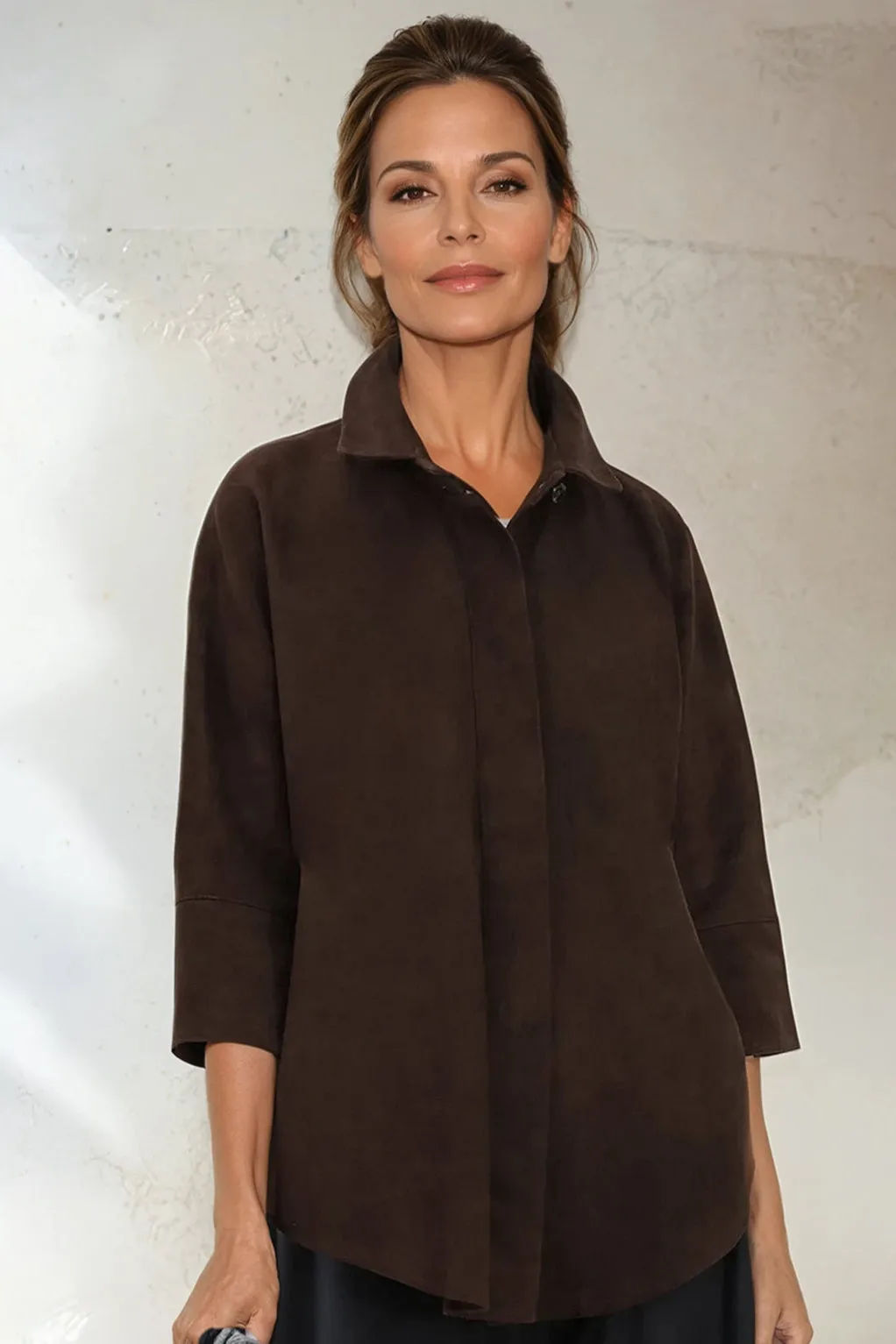 SAHANA DOLMAN SUEDE IN DARK CHOCOLATE SUEDE