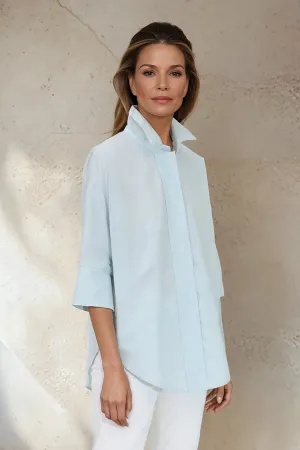 SAHANA IN ITALIAN COTTON LIGHT POPLIN CELADON CHECK