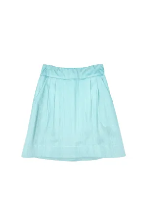 SAMPLE - Maggie Mini Skirt - Aqua Faille