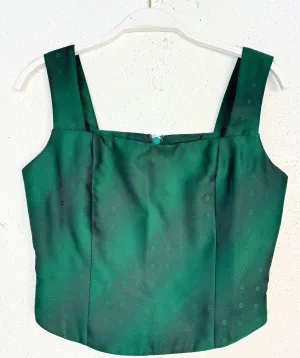 SAMPLE - Square Neck Bustier - Emerald Taffeta