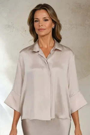 SANDRINE SHIRT IN SILK CHARMEUSE