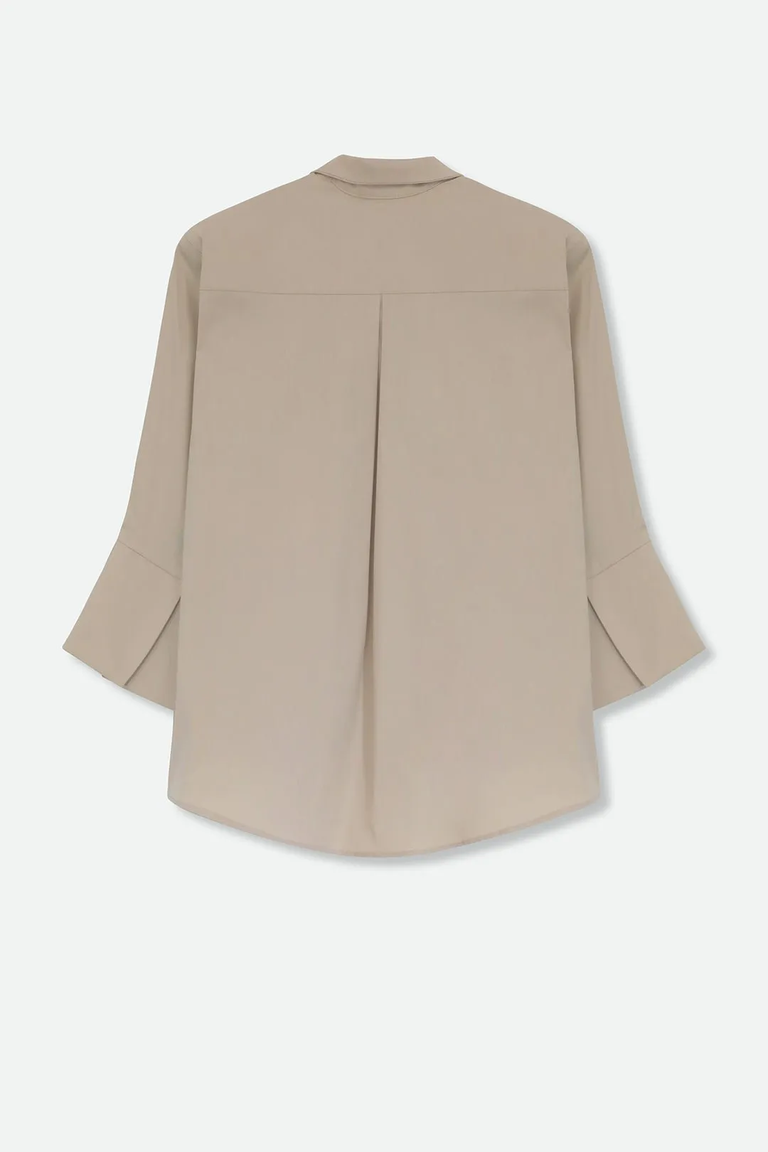 SANDRINE WIDE-CUFF SHIRT IN ITALIAN COTTON STRETCH