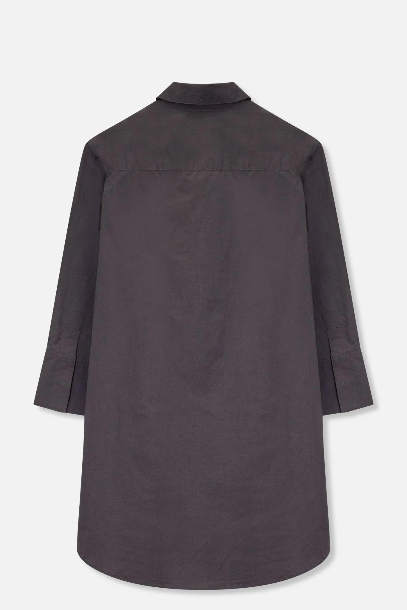 SARLA LONG BUTTON DOWN SHIRT IN ITALIAN  POPLIN