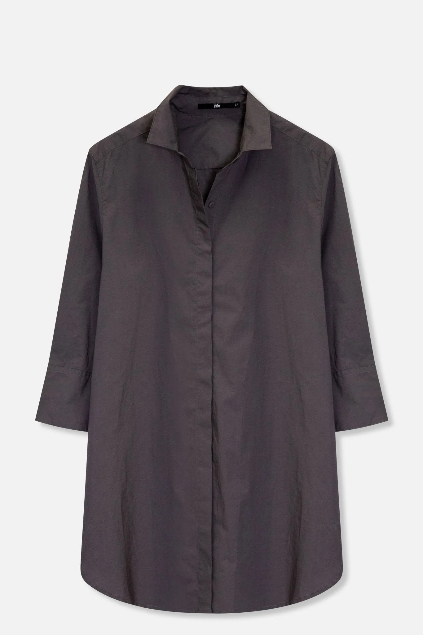 SARLA LONG BUTTON DOWN SHIRT IN ITALIAN  POPLIN