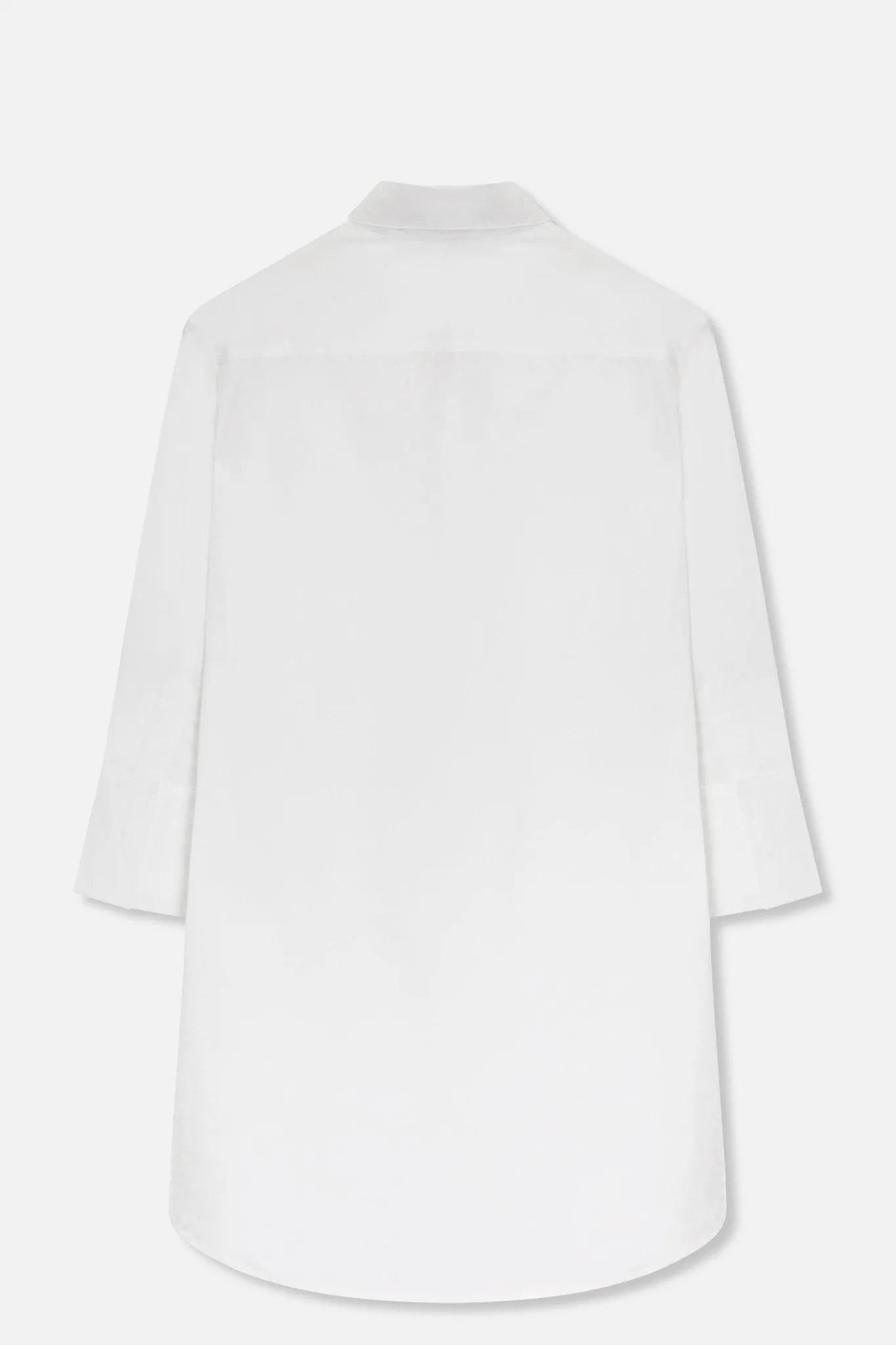SARLA LONG BUTTON DOWN SHIRT IN ITALIAN  POPLIN