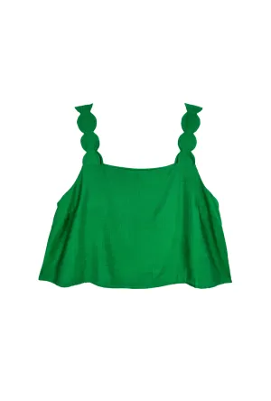Scallop Strap Tank - Green