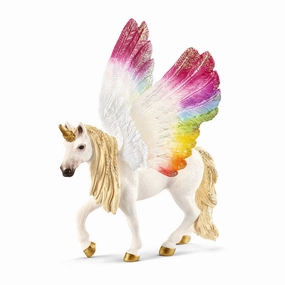 Schleich Bayala 7.1 inch Winged Rainbow Unicorn - Magical Figurine