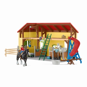 Schleich Farm World Horse Stable Playset - 31 Pieces, Pretend Play for Kids Ages 3 