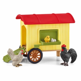 Schleich Farm World Mobile Chicken Coop Playset - Exclusive Toy Set for Kids Age 3 