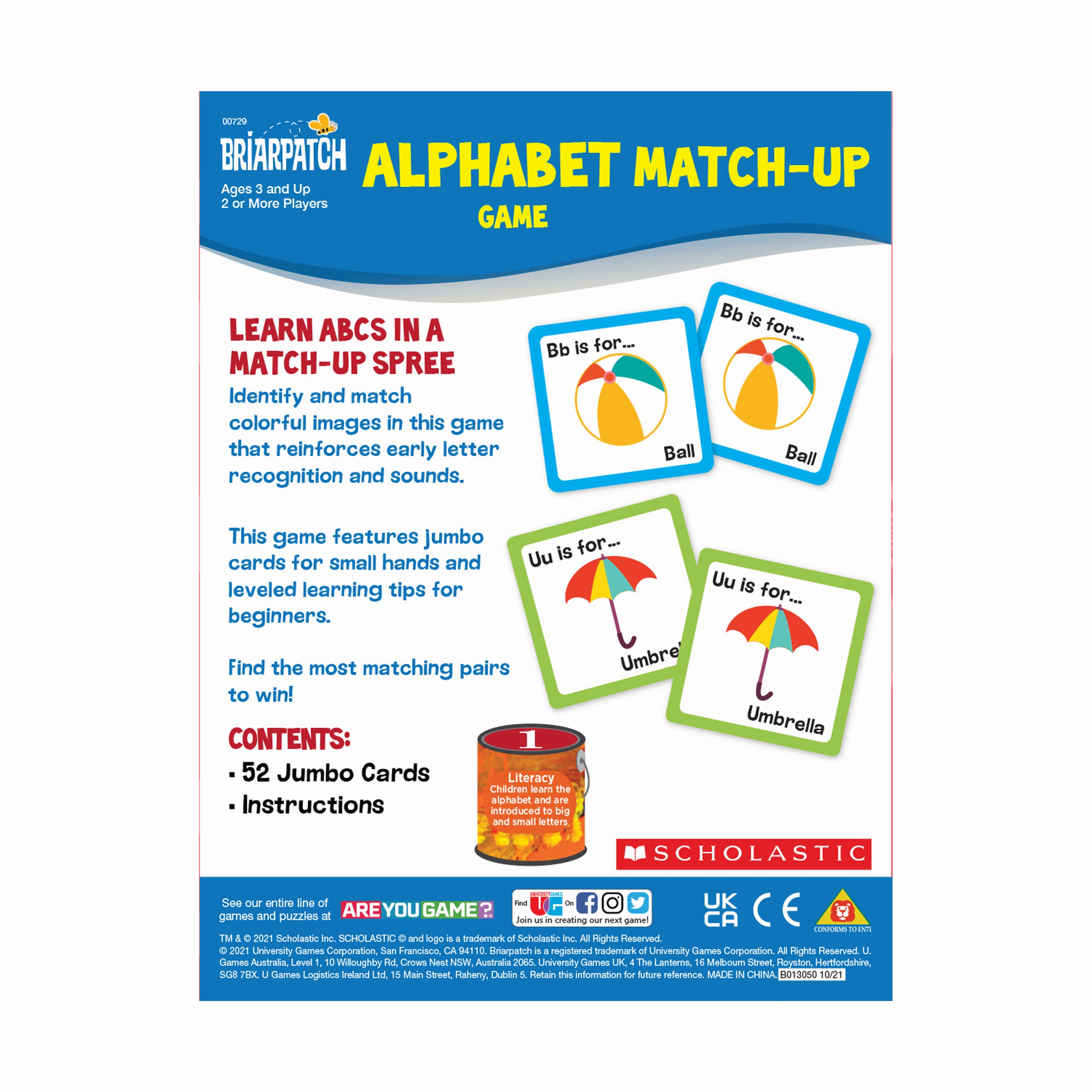 Scholastic Alphabet Match-Up Game - Early Literacy Booster