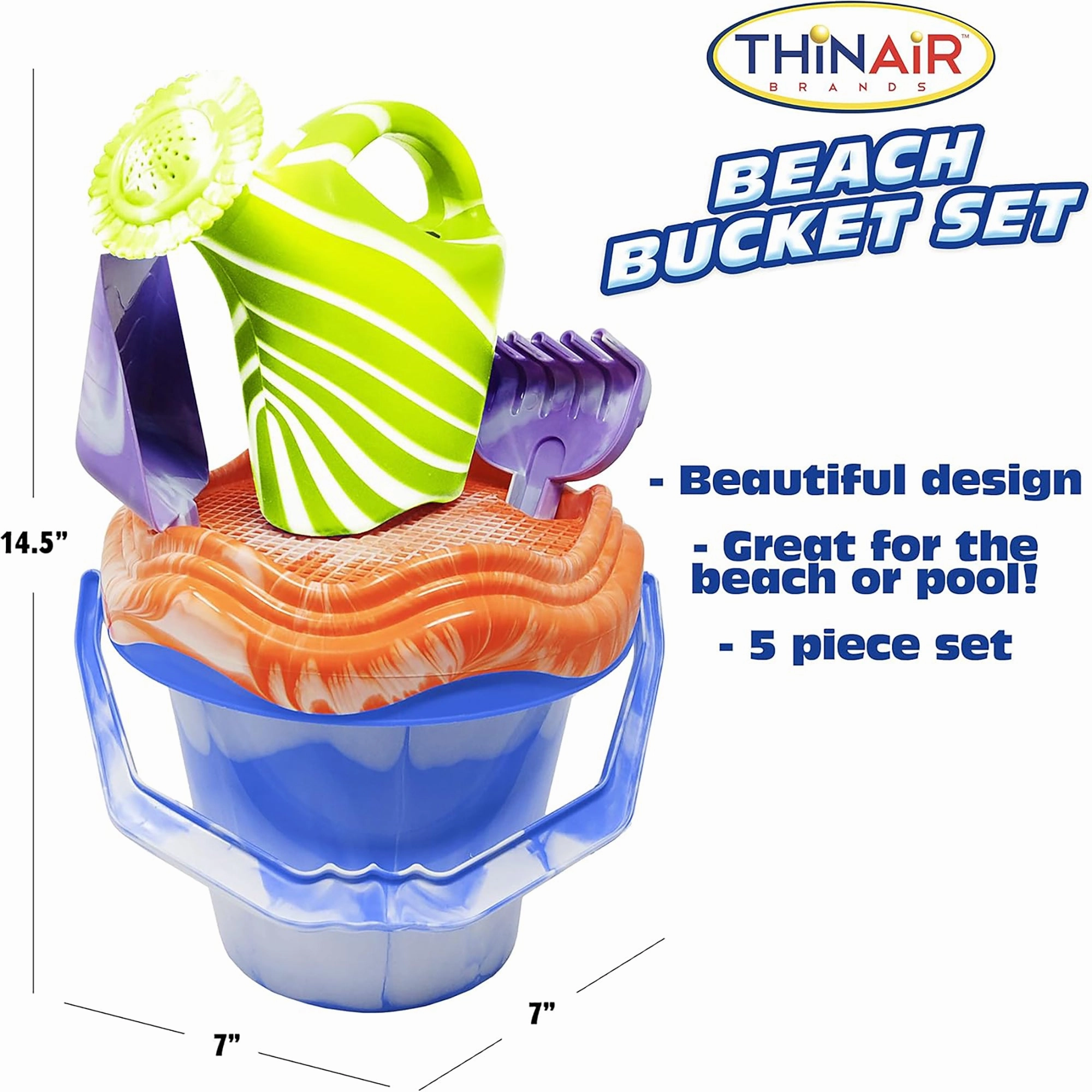 Scooba Duck - 5pc Beach Bucket Set - Sandbox Master Series