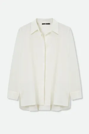 SCOUT PLEAT BACK SHIRT IN COTTON IVORY