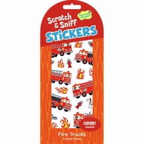 Scratch & Sniff Stickers - Cherry Fire Trucks