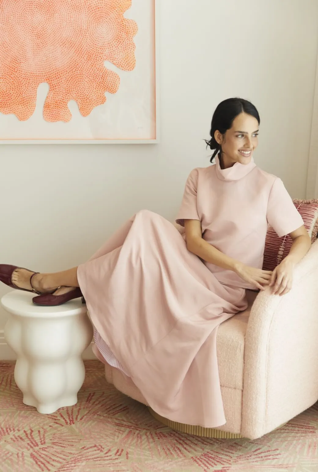 Short Sleeve Mod Top - Ballet Pink Moir