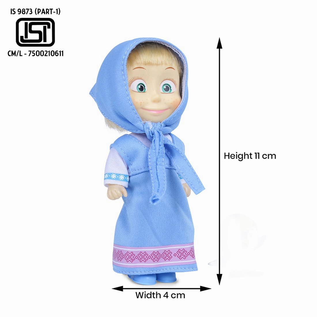 Simba Masha and The Bear 12 Cm Toy Doll With Blue Dress Ideal For Ages 3 