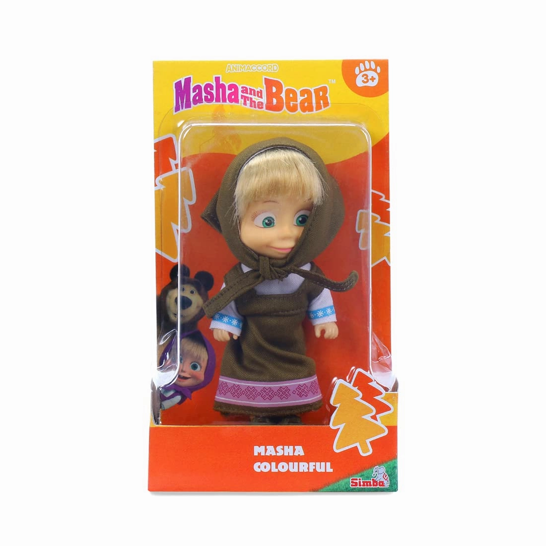 Simba Masha and The Bear 12 Cm Toy Doll With Olive Dress Ideal For Ages 3 
