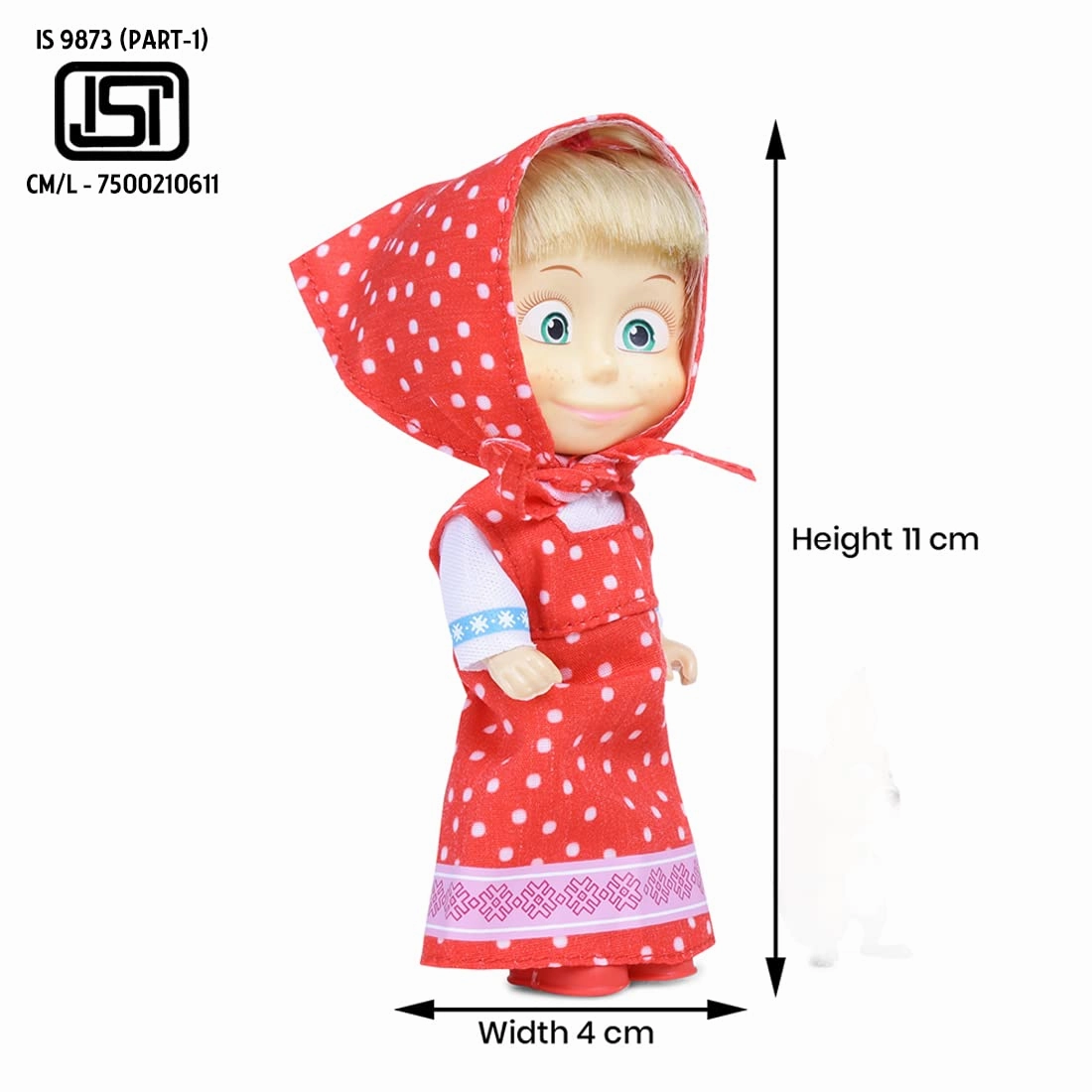 Simba Masha and The Bear 12 Cm Toy Doll With Red Dress Ideal For Ages 3 