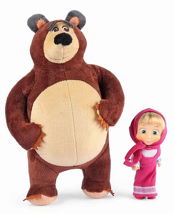 Simba Masha and The Bear Masha Set With Doll & Plush For Ages 3 
